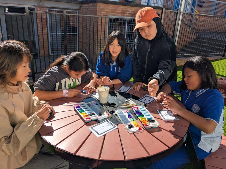 May be an image of 5 people, people studying and text